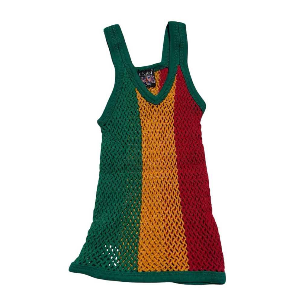 Jamaican Rasta open net mesh unisex v neck tank top